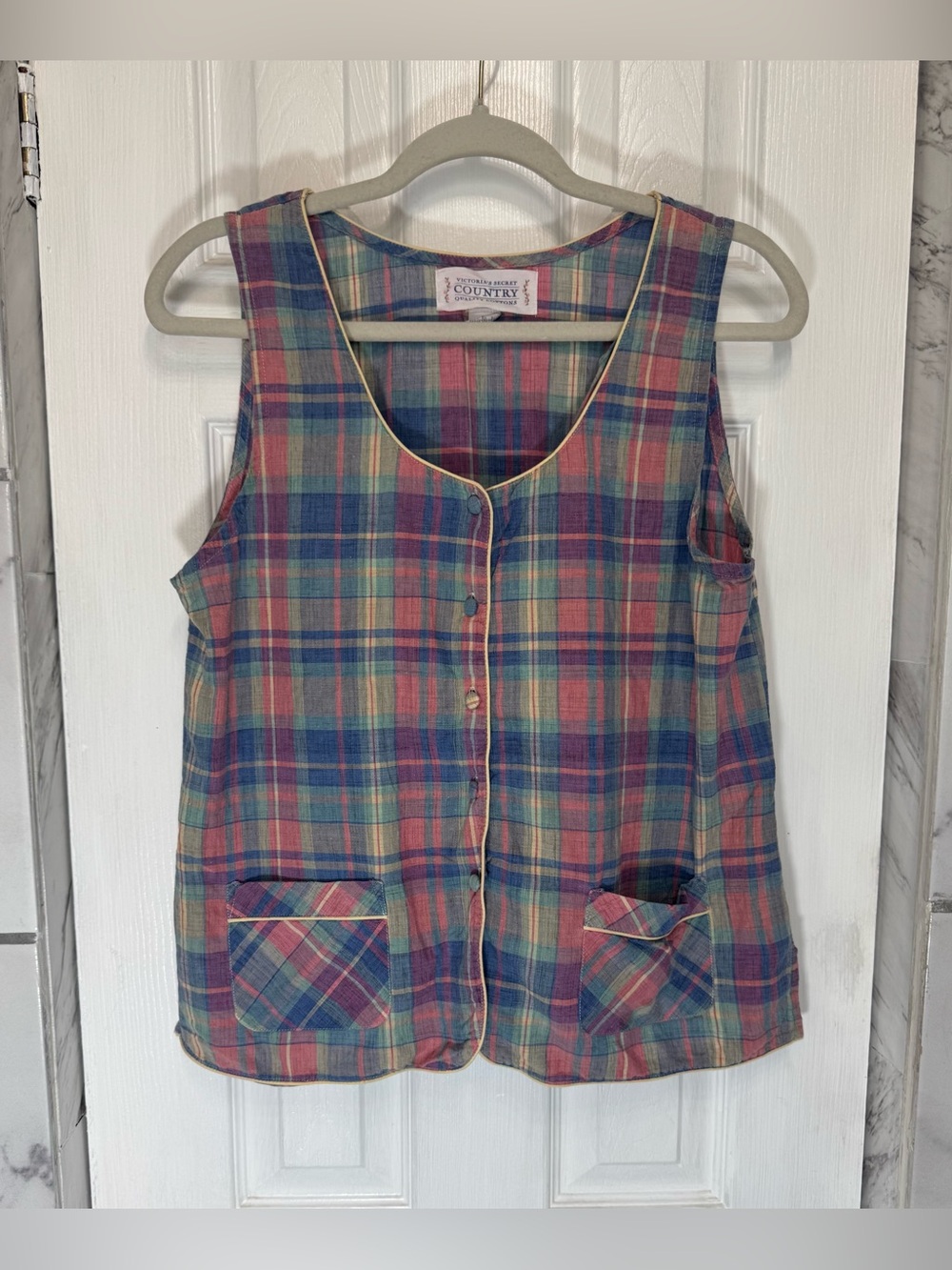 Vintage 90’s Victoria’s Secret milkmaid Vest Top Women’s M Cotton Cottagecore